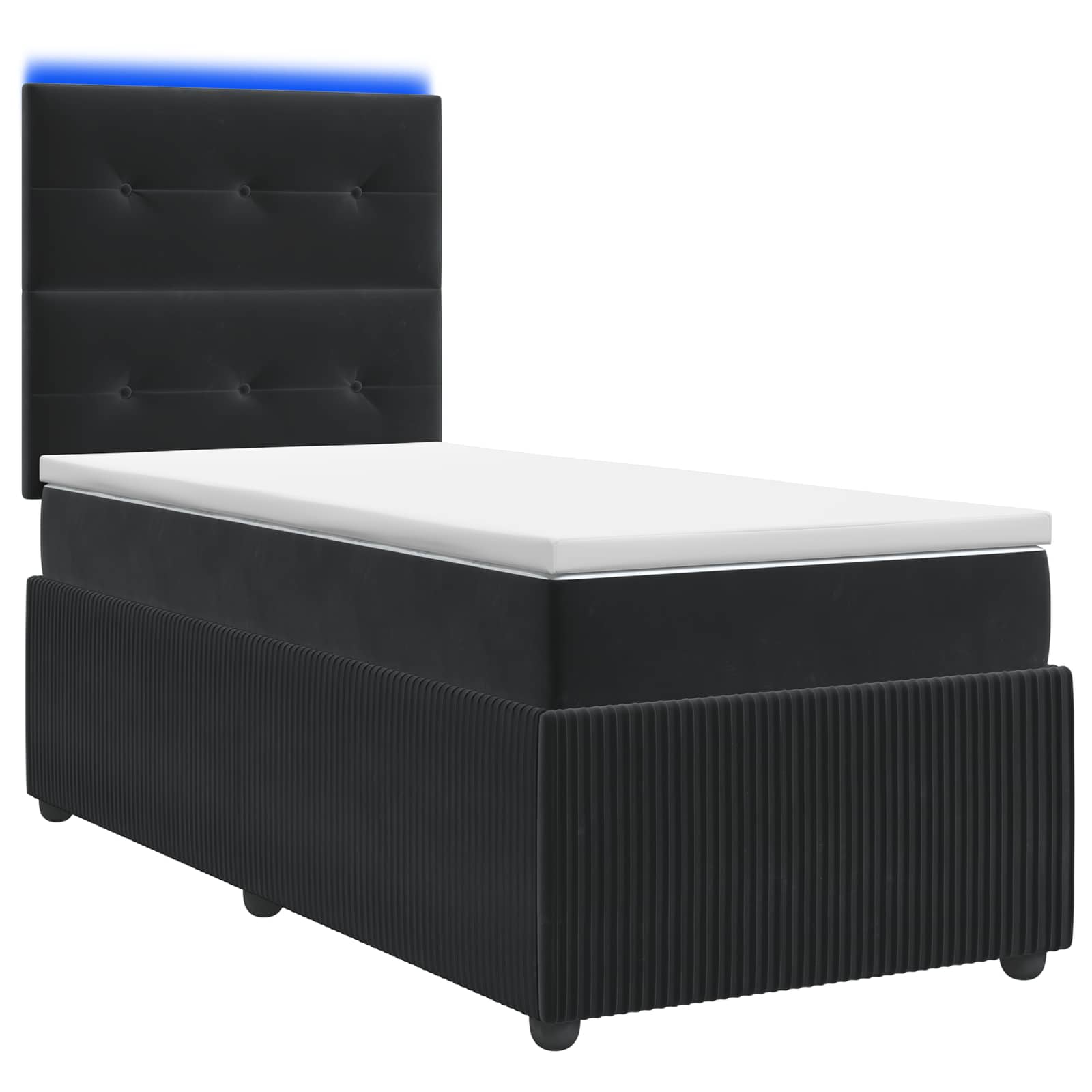 3455959_1.jpg vidaXL LED boxspring posteľ s matracom Čierna 80 x 200 cm Zamat – Obrázok 1