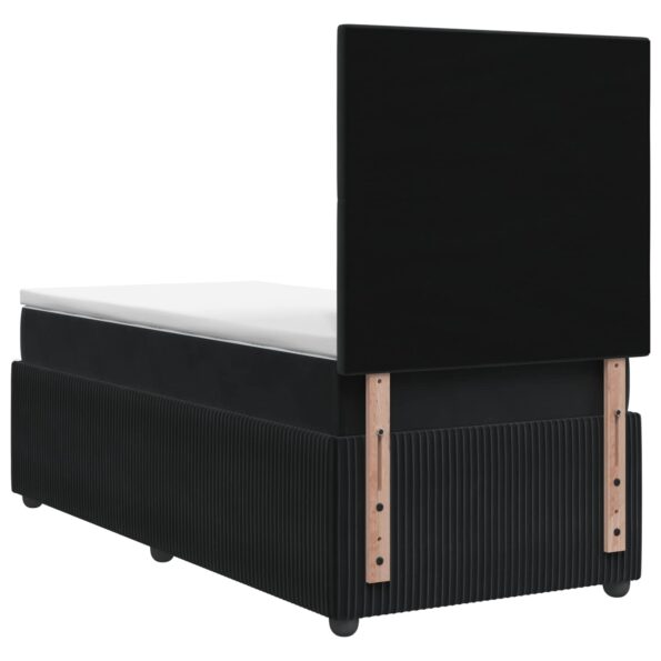 vidaXL LED boxspring posteľ s matracom Čierna 80 x 200 cm Zamat – Obrázok 7