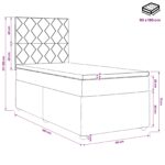 vidaXL LED boxspring posteľ s matracom Ružová 90 x 190 cm Zamat – Obrázok 11