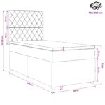 vidaXL LED boxspring posteľ s matracom Tmavosivá 90 x 200 cm Zamat – Obrázok 12