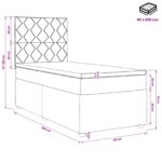 vidaXL LED boxspring posteľ s matracom Modrá 90 x 200 cm Zamat – Obrázok 11