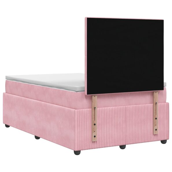vidaXL LED boxspring posteľ s matracom Ružová 120 x 190 cm Zamat – Obrázok 7