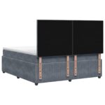 vidaXL LED boxspring posteľ s matracom Tmavosivá 140 x 190 cm Zamat – Obrázok 7