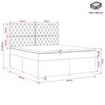 vidaXL LED boxspring posteľ s matracom Modrá 140 x 190 cm Zamat – Obrázok 11