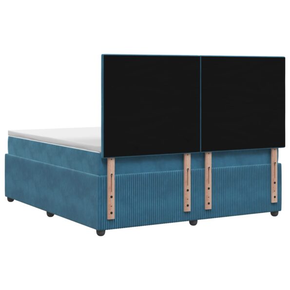 vidaXL LED boxspring posteľ s matracom Modrá 140 x 190 cm Zamat – Obrázok 7