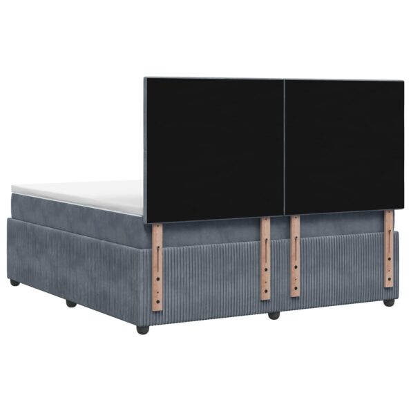 vidaXL LED boxspring posteľ s matracom Tmavosivá 140 x 200 cm Zamat – Obrázok 7