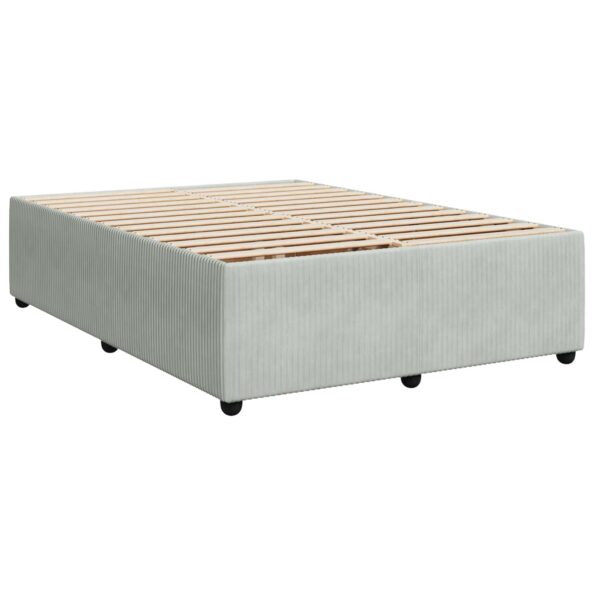 vidaXL LED boxspring posteľ s matracom Svetlosivá 160 x 200 cm Zamat – Obrázok 4