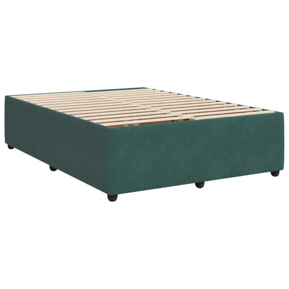 vidaXL LED boxspring posteľ s matracom Tmavozelená 160 x 200 cm Zamat – Obrázok 4