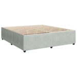 vidaXL LED boxspring posteľ s matracom Svetlosivá 180 x 200 cm Zamat – Obrázok 4