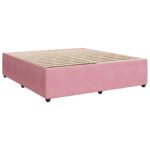 vidaXL LED boxspring posteľ s matracom Ružová 200 x 200 cm Zamat – Obrázok 4