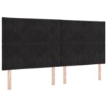 vidaXL LED boxspring posteľ s matracom Čierna 200 x 200 cm Zamat – Obrázok 3