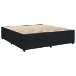 vidaXL LED boxspring posteľ s matracom Čierna 200 x 200 cm Zamat – Obrázok 4