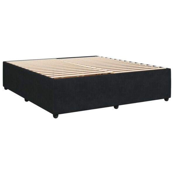 vidaXL LED boxspring posteľ s matracom Čierna 200 x 200 cm Zamat – Obrázok 4