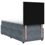 vidaXL LED boxspring posteľ s matracom Tmavosivá 90 x 190 cm Zamat – Obrázok 7