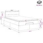vidaXL Polohovací postel s matrací Tmavosivá 120 x 190 cm Látka – Obrázok 11
