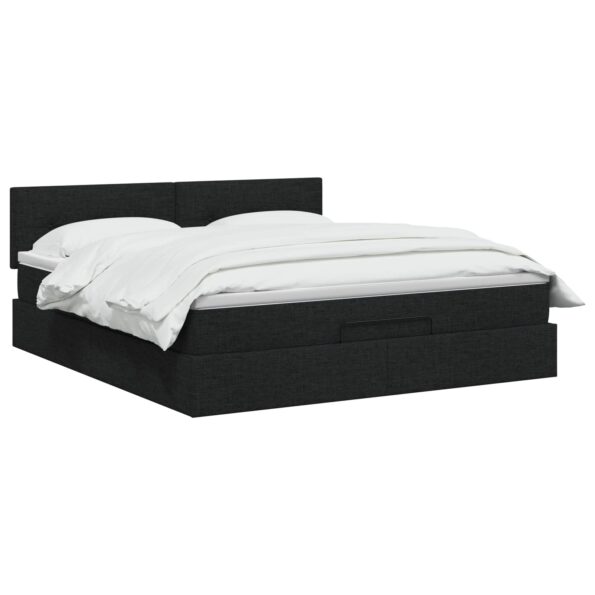 vidaXL Polohovací postel s matrací Čierna 140 x 190 cm Látka – Obrázok 2