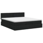 vidaXL Polohovací postel s matrací Čierna 140 x 190 cm Látka – Obrázok 4
