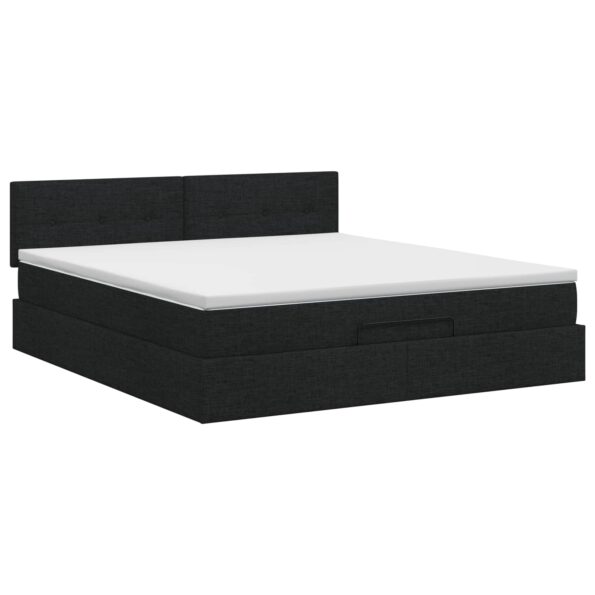 vidaXL Polohovací postel s matrací Čierna 140 x 190 cm Látka – Obrázok 4