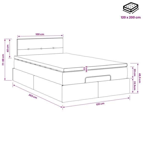 vidaXL Polohovací postel s matrací Tmavozelená 120 x 200 cm Zamat – Obrázok 11