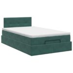 vidaXL Polohovací postel s matrací Tmavozelená 120 x 200 cm Zamat – Obrázok 7