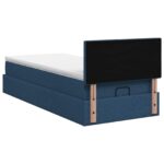 vidaXL Ottoman posteľ s matracom a LED Modrá 100 x 200 cm Látka – Obrázok 8