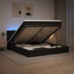 vidaXL Ottoman posteľ s matracom a LED Čierna 140 x 200 cm Látka – Obrázok 13