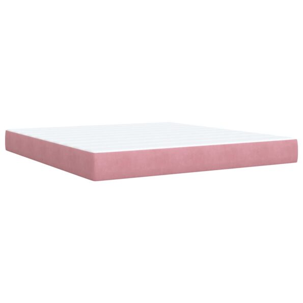 vidaXL Ottoman posteľ s matracom a LED Ružová 180 x 200 cm Zamat – Obrázok 5