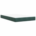 vidaXL Ottoman posteľ s matracom a LED Tmavozelená 120 x 200 cm Zamat – Obrázok 5