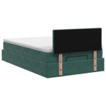 vidaXL Ottoman posteľ s matracom a LED Tmavozelená 120 x 200 cm Zamat – Obrázok 8