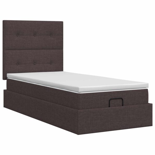 vidaXL Polohovací postel s matrací Tmavohnedá 90 x 190 cm Látka – Obrázok 4