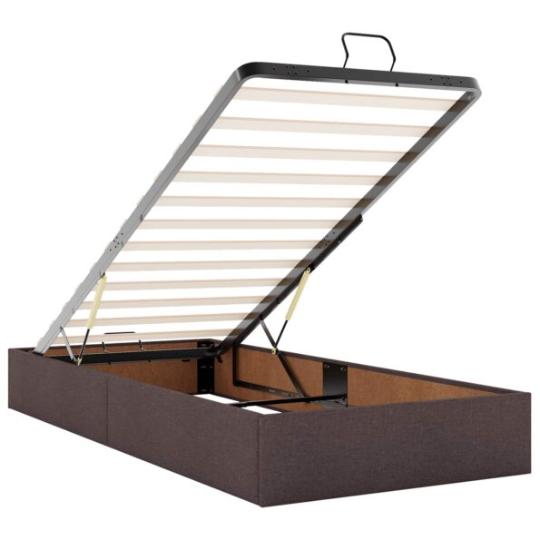 vidaXL Polohovací postel s matrací Tmavohnedá 90 x 190 cm Látka – Obrázok 5
