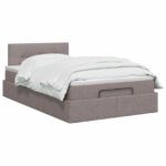 vidaXL Polohovací postel s matrací Sivohnedá 120 x 200 cm Látka – Obrázok 2