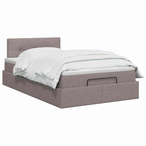 vidaXL Polohovací postel s matrací Sivohnedá 120 x 200 cm Látka – Obrázok 2