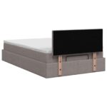 vidaXL Polohovací postel s matrací Sivohnedá 120 x 200 cm Látka – Obrázok 8