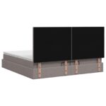 vidaXL Polohovací postel s matrací Sivohnedá 200 x 200 cm Látka – Obrázok 8