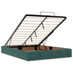 vidaXL Polohovací postel s matrací Tmavozelená 140 x 190 cm Zamat – Obrázok 4