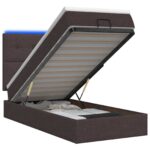 vidaXL Ottoman posteľ s matracom a LED Tmavohnedá 90 x 190 cm Látka