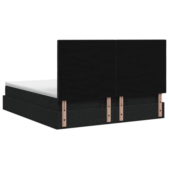 vidaXL Ottoman posteľ s matracom a LED Čierna 140 x 190 cm Látka – Obrázok 8
