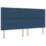 vidaXL Ottoman posteľ s matracom a LED Modrá 200 x 200 cm Látka – Obrázok 3