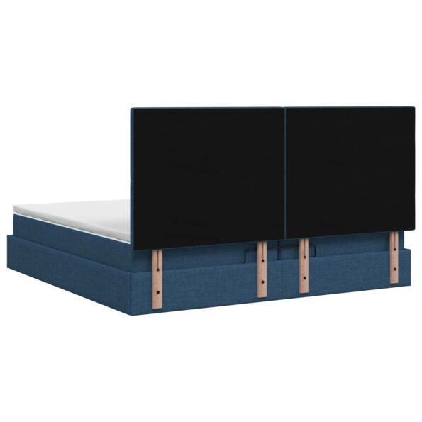 vidaXL Ottoman posteľ s matracom a LED Modrá 200 x 200 cm Látka – Obrázok 8