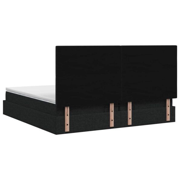 vidaXL Ottoman posteľ s matracom a LED Čierna 200 x 200 cm Látka – Obrázok 8