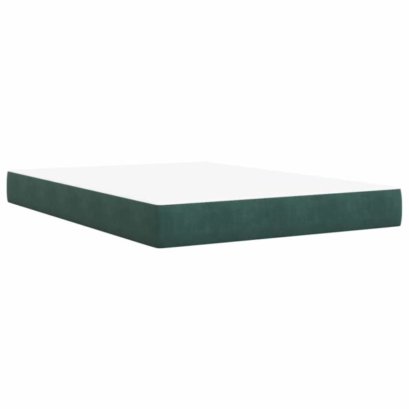 vidaXL Ottoman posteľ s matracom a LED Tmavozelená 140 x 190 cm Zamat – Obrázok 5