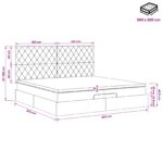 vidaXL Ottoman posteľ s matracom a LED Svetlosivá 200 x 200 cm Zamat – Obrázok 12