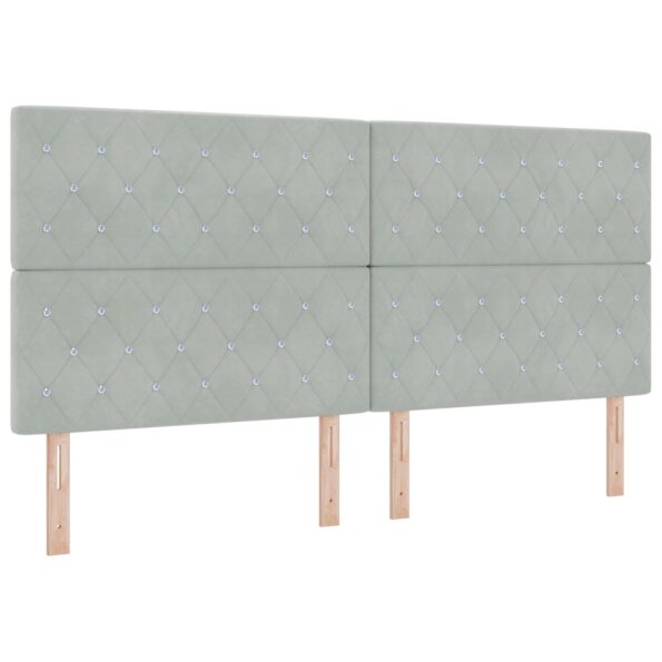 vidaXL Ottoman posteľ s matracom a LED Svetlosivá 200 x 200 cm Zamat – Obrázok 3