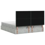 vidaXL Ottoman posteľ s matracom a LED Svetlosivá 160 x 200 cm Zamat – Obrázok 8