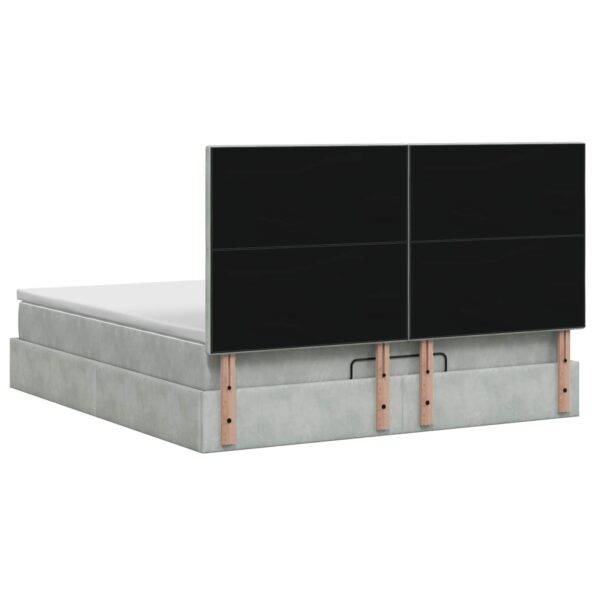 vidaXL Ottoman posteľ s matracom a LED Svetlosivá 160 x 200 cm Zamat – Obrázok 8