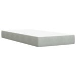 vidaXL Ottoman posteľ s matracom a LED Svetlosivá 180 x 200 cm Zamat – Obrázok 5