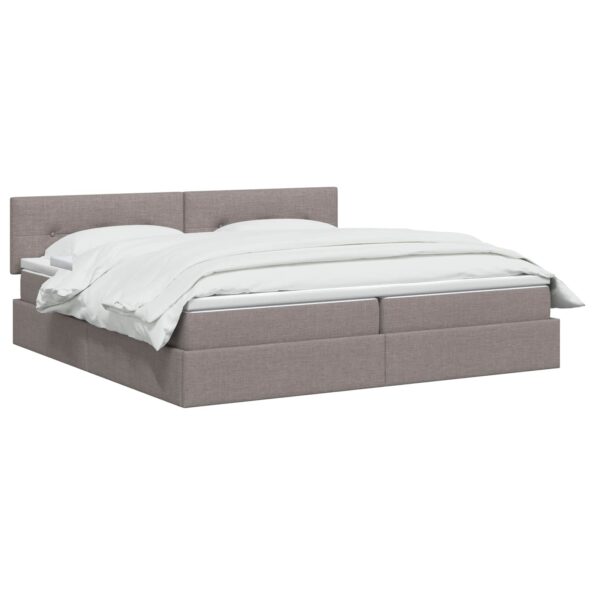 vidaXL Postel s úložným prostorem a matrací Sivohnedá 200 x 200 cm – Obrázok 2