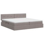 vidaXL Postel s úložným prostorem a matrací Sivohnedá 200 x 200 cm – Obrázok 7
