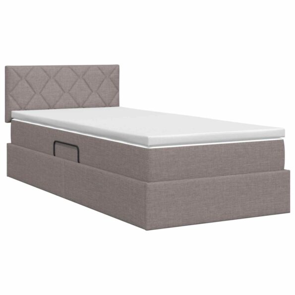 vidaXL Postel s úložným prostorem a matrací Sivohnedá 90 x 200 cm – Obrázok 7